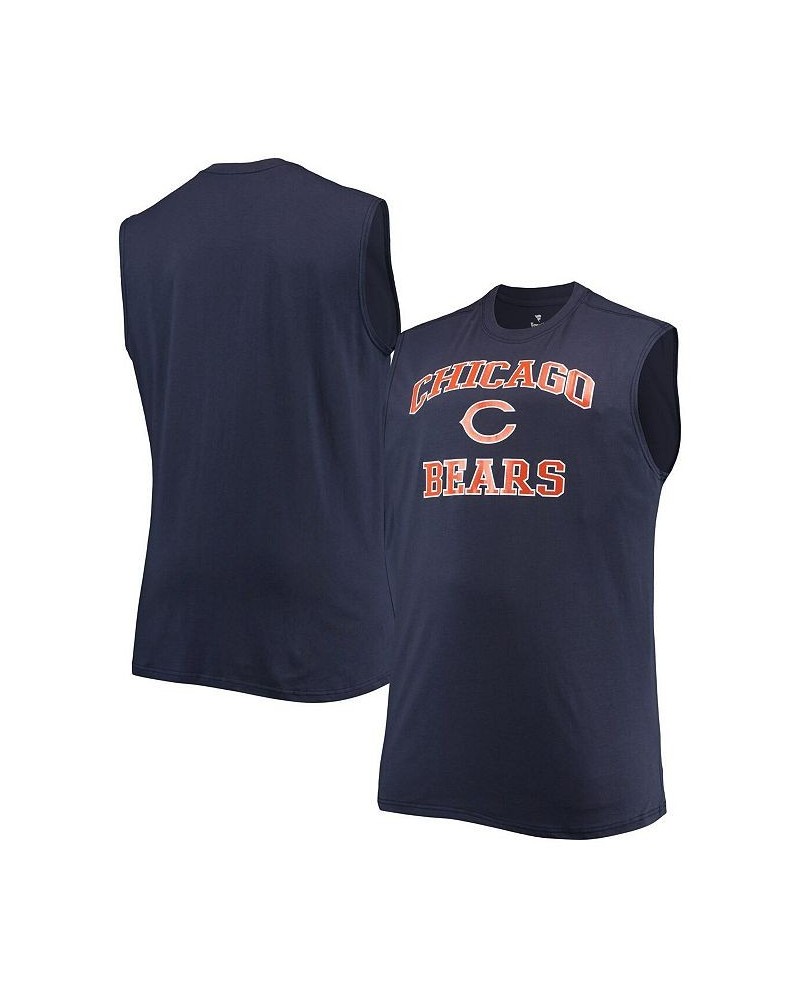 Men's Navy Chicago Bears Big and Tall Muscle Tank Top $17.22 T-Shirts