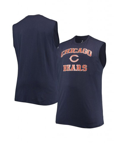 Men's Navy Chicago Bears Big and Tall Muscle Tank Top $17.22 T-Shirts