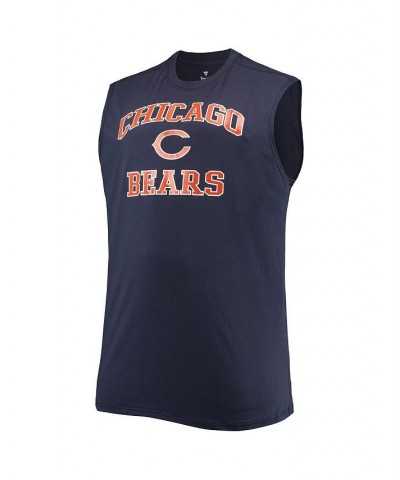 Men's Navy Chicago Bears Big and Tall Muscle Tank Top $17.22 T-Shirts