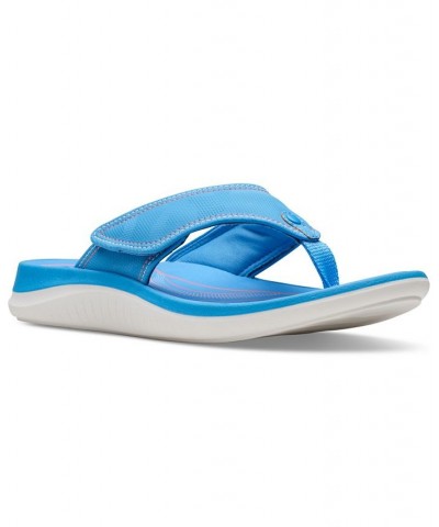 Women's Cloudsteppers Glide Post Comfort Sandals Blue $34.45 Shoes