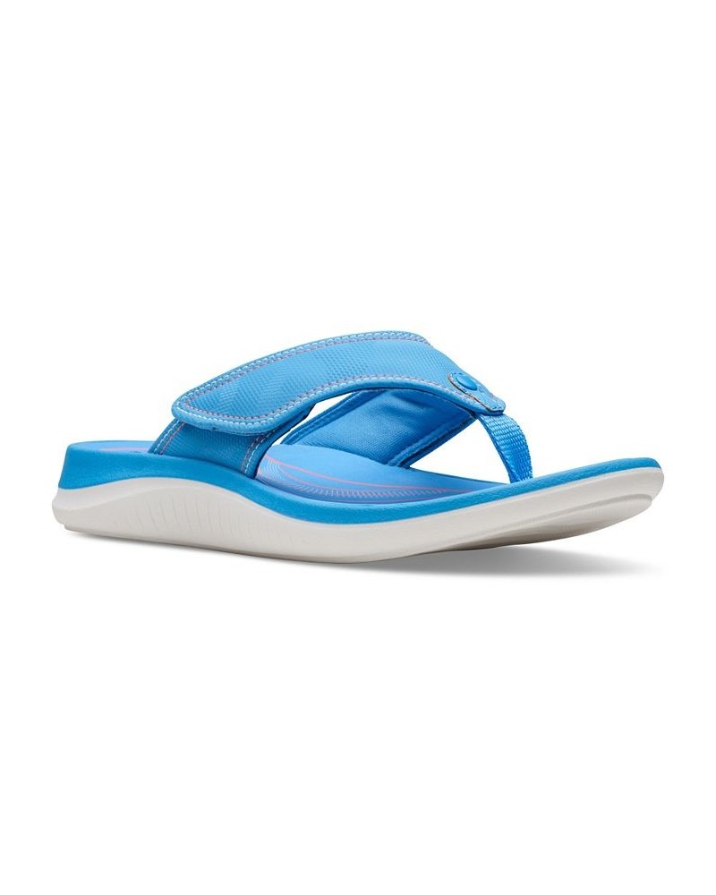 Women's Cloudsteppers Glide Post Comfort Sandals Blue $34.45 Shoes