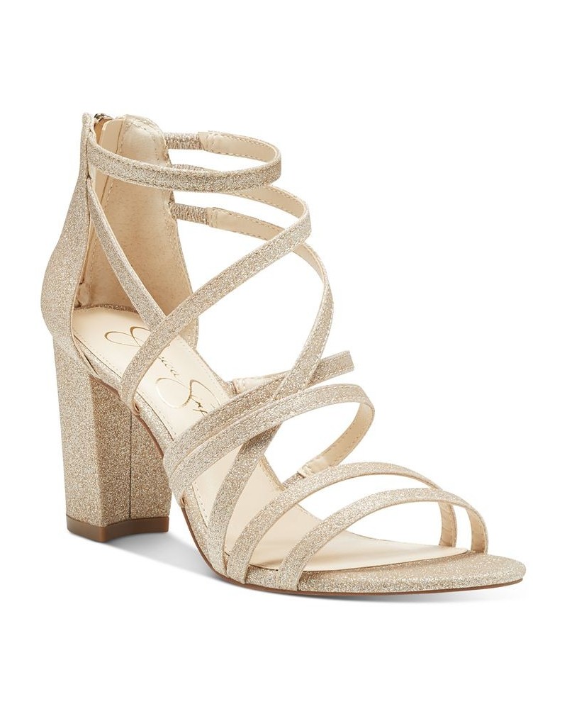 Women's Stassey Strappy Block Heel Dress Sandals Tan/Beige $36.34 Shoes