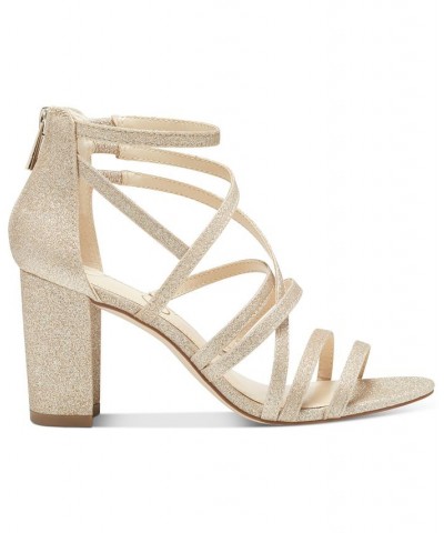 Women's Stassey Strappy Block Heel Dress Sandals Tan/Beige $36.34 Shoes