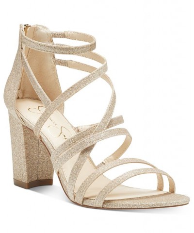 Women's Stassey Strappy Block Heel Dress Sandals Tan/Beige $36.34 Shoes