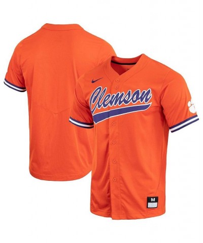 Men's Orange Clemson Tigers Replica Full-Button Baseball Jersey $42.00 Jersey