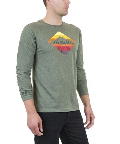 Men's Lets Get Lost Long Sleeve Graphic T-shirt Green $21.15 T-Shirts