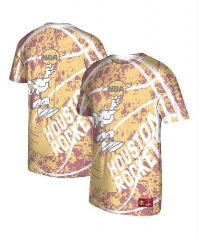 Men's Gold Houston Rockets Hardwood Classics Jumbotron T-shirt $26.00 T-Shirts