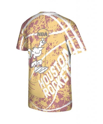 Men's Gold Houston Rockets Hardwood Classics Jumbotron T-shirt $26.00 T-Shirts