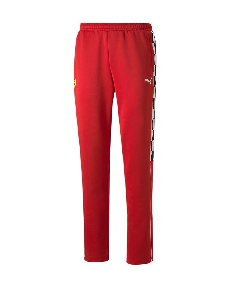 Men's Ferrari Race MT7 Contrast Piping Track Pants Red $46.00 Pants