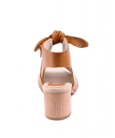 Women's Kimora Heeled Sandal Tan/Beige $47.00 Shoes