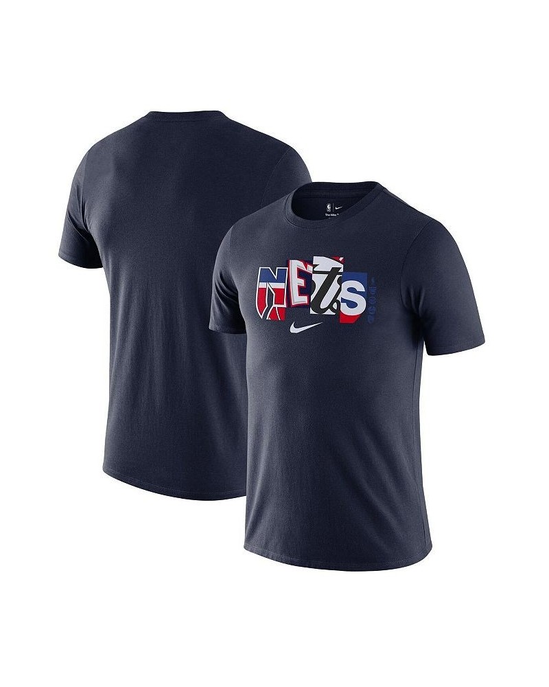 Men's Navy Brooklyn Nets 2021/22 City Edition Essential Wordmark Collage T-shirt $18.35 T-Shirts