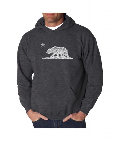 Men's Word Art Hoodie - California Bear Gray $25.80 Sweatshirt