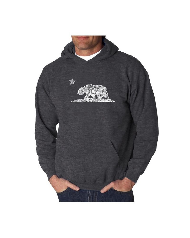 Men's Word Art Hoodie - California Bear Gray $25.80 Sweatshirt