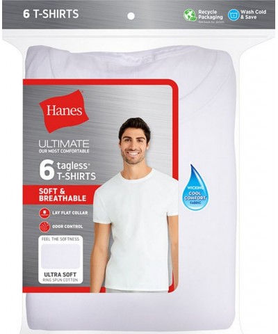 Men's Ultimate 6pk. Crewneck T-Shirts White $13.64 Undershirt