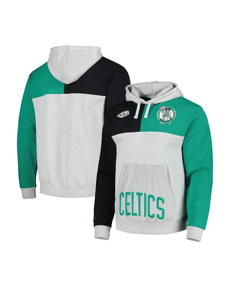 Men's Heather Gray Boston Celtics Tie-Breaker Pullover Hoodie $48.40 Sweatshirt