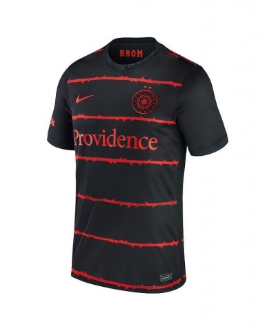 Men's Black Portland Thorns Fc 2021/22 Away Replica Jersey $36.08 Jersey