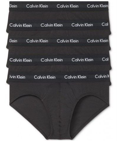 Men's Cotton Stretch Hip Briefs 5-Pack Black $31.74 Underwear