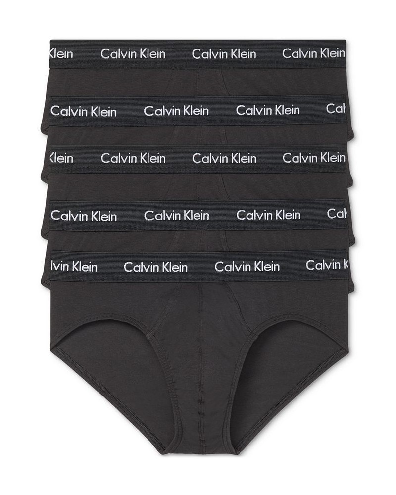 Men's Cotton Stretch Hip Briefs 5-Pack Black $31.74 Underwear