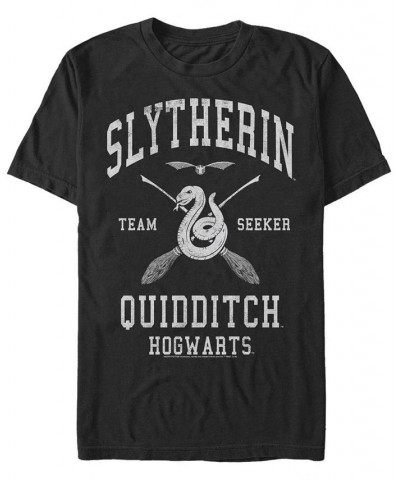 Men's Slytherin Seeker Short Sleeve Crew T-shirt Black $14.00 T-Shirts