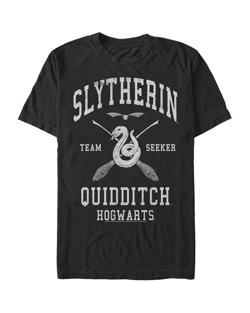 Men's Slytherin Seeker Short Sleeve Crew T-shirt Black $14.00 T-Shirts