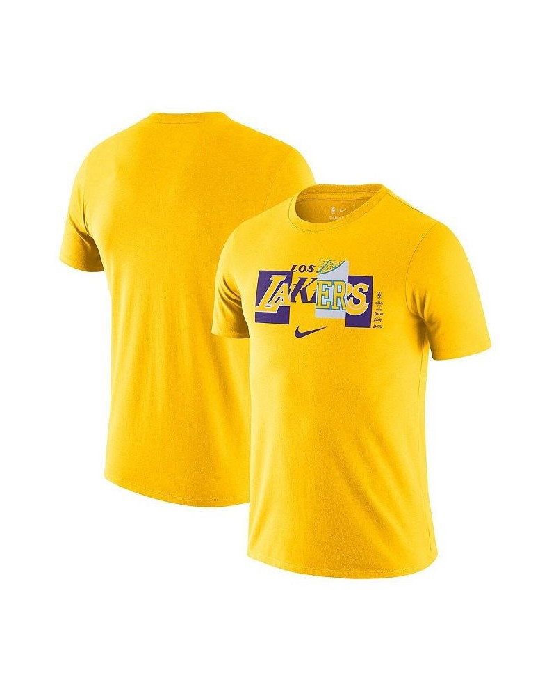 Men's Gold Los Angeles Lakers 2021/22 City Edition Essential Wordmark Collage T-shirt $19.07 T-Shirts