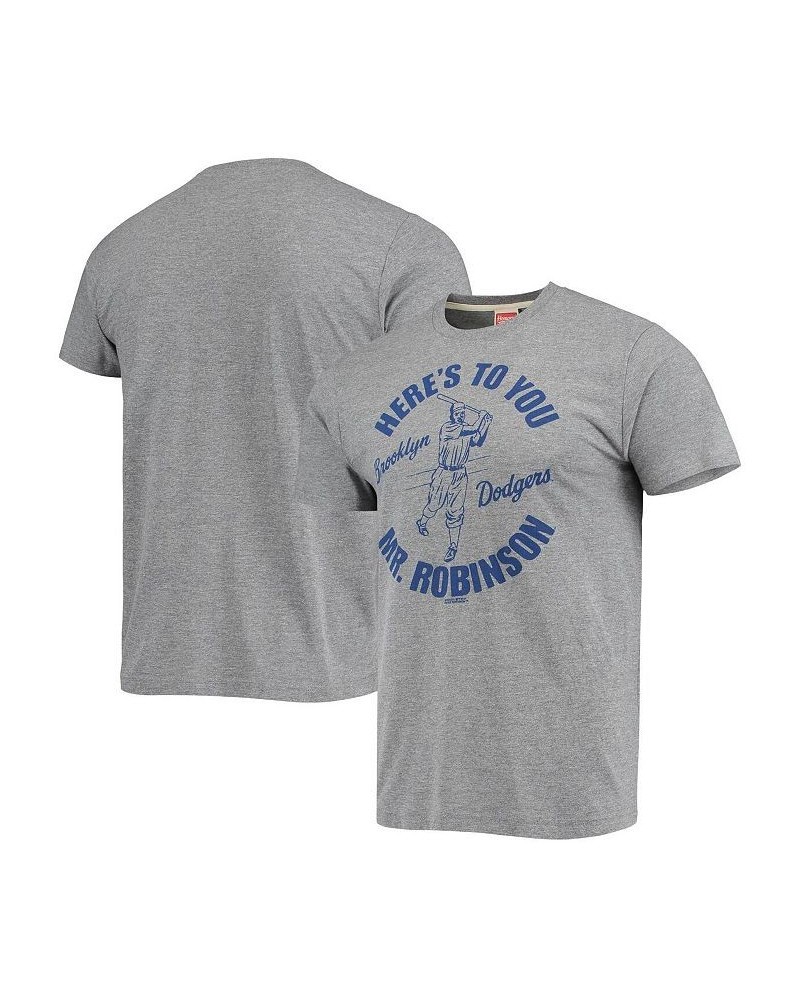 Men's Jackie Robinson Gray Brooklyn Dodgers Tri-Blend T-shirt $20.64 T-Shirts