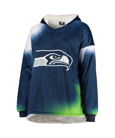 Men's and Women's College Navy Seattle Seahawks Reversible Sherpa Hoodeez $37.22 Sweatshirt