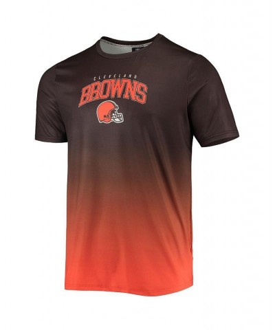 Men's Brown, Orange Cleveland Browns Gradient Rash Guard Swim Shirt $28.04 Swimsuits