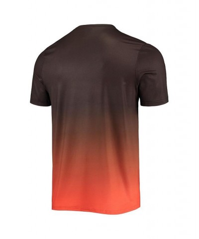 Men's Brown, Orange Cleveland Browns Gradient Rash Guard Swim Shirt $28.04 Swimsuits