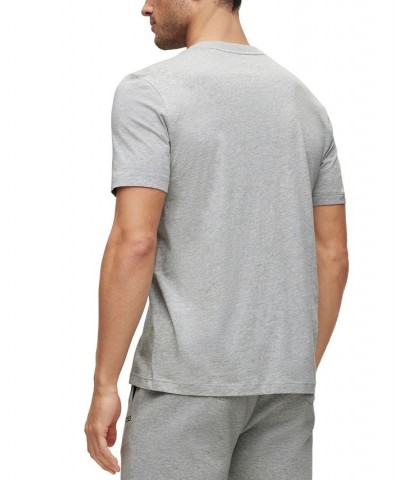 BOSS Men's Crew-Neck T-shirt in Cotton Jersey with Logo Print Gray $31.98 T-Shirts