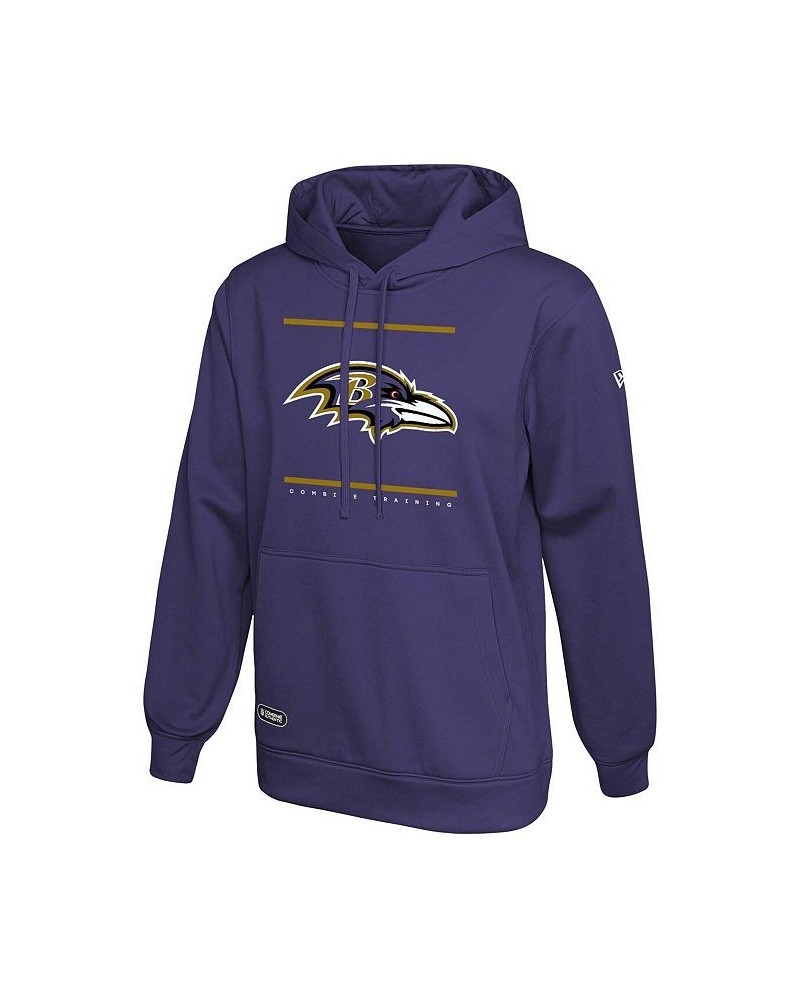 Men's Purple Baltimore Ravens Combine Authentic Split Defense Pullover Hoodie $32.00 Sweatshirt