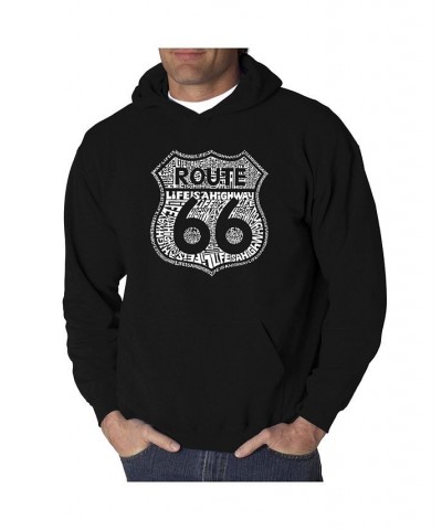 Men's Word Art Hooded Sweatshirt - Route 66 - Life is a Highway Black $25.80 Sweatshirt