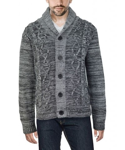 Men's Shawl Collar Cable Knit Cardigan PD02 $26.40 Sweaters