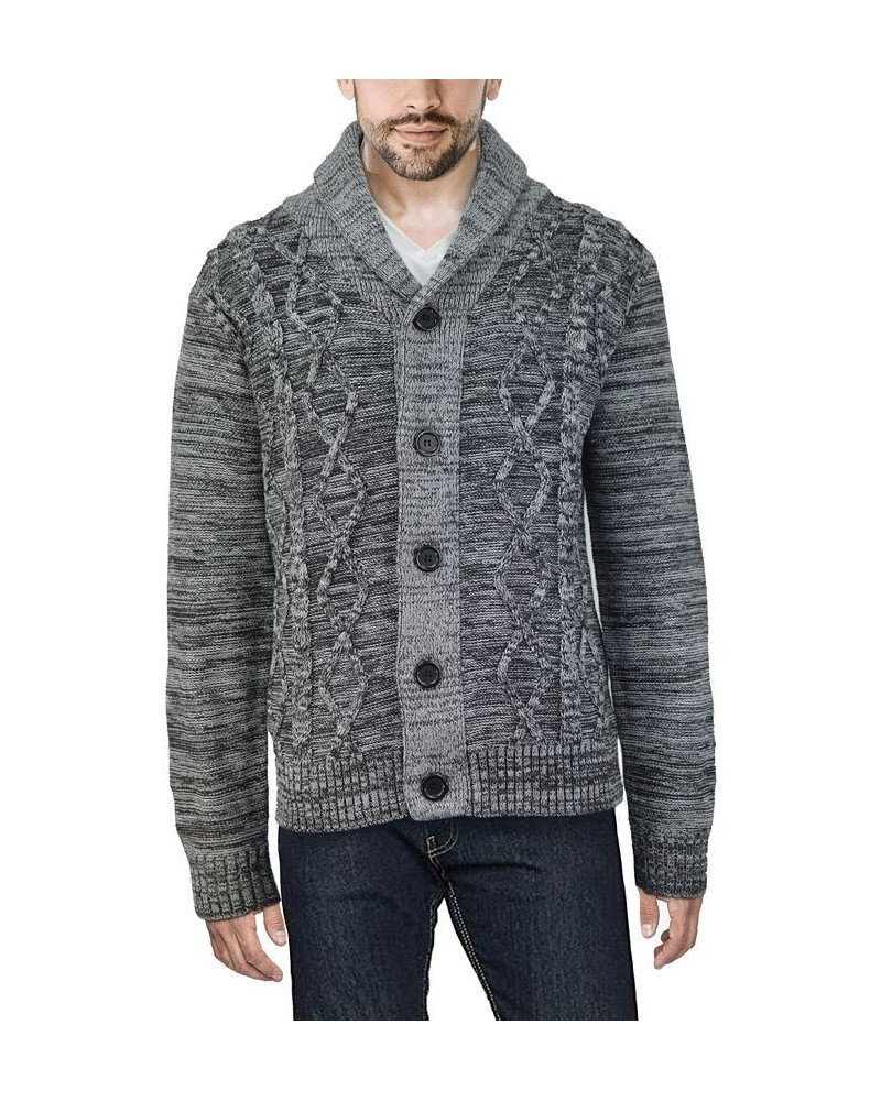 Men's Shawl Collar Cable Knit Cardigan PD02 $26.40 Sweaters