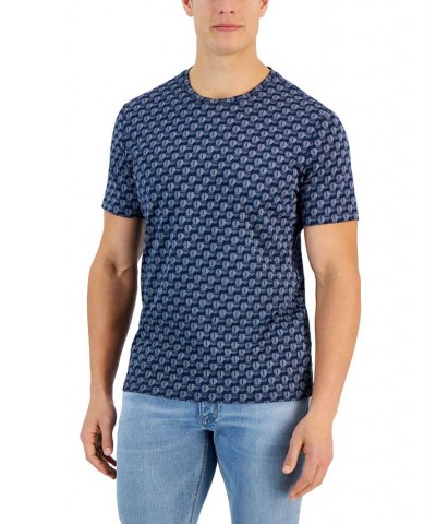 Above Short Sleeve Crewneck Geo Pattern T-Shirt Blue $10.34 T-Shirts