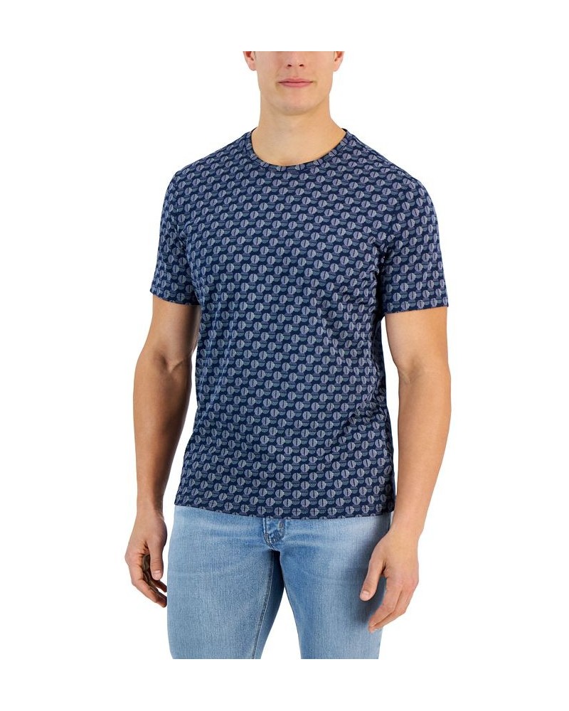 Above Short Sleeve Crewneck Geo Pattern T-Shirt Blue $10.34 T-Shirts