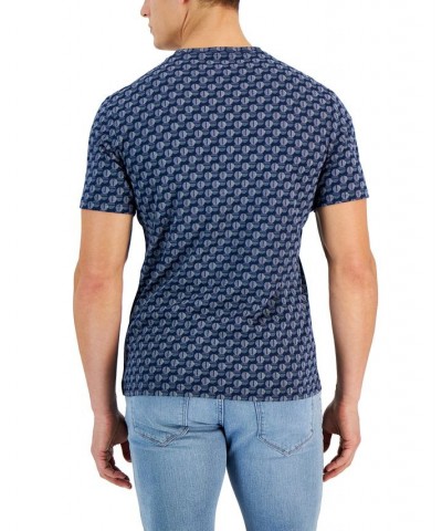 Above Short Sleeve Crewneck Geo Pattern T-Shirt Blue $10.34 T-Shirts