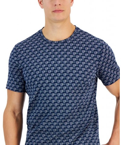 Above Short Sleeve Crewneck Geo Pattern T-Shirt Blue $10.34 T-Shirts