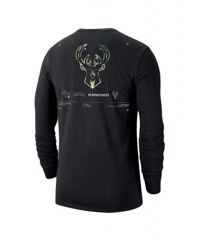 Men's Black Milwaukee Bucks Essential Air Traffic Control Long Sleeve T-shirt $21.31 T-Shirts