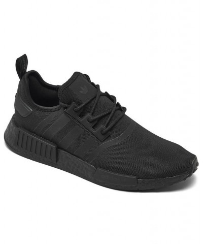 Men's NMD R1 Primeblue Casual Sneakers Black $64.60 Shoes