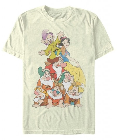 Disney Men's Snow White Seven Dwarf Stack Short Sleeve T-Shirt Tan/Beige $16.80 T-Shirts