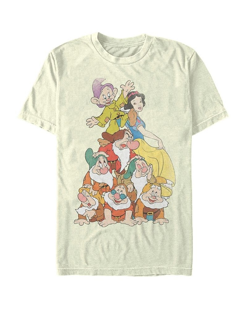 Disney Men's Snow White Seven Dwarf Stack Short Sleeve T-Shirt Tan/Beige $16.80 T-Shirts