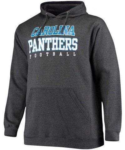 Men's Big and Tall Heathered Charcoal Carolina Panthers Practice Pullover Hoodie $26.66 Sweatshirt