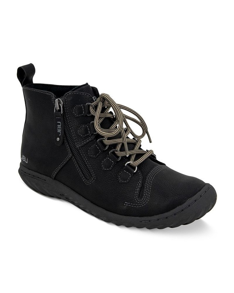 Women's Della Lace-Up Zip High-Top Sneakers Black $23.68 Shoes