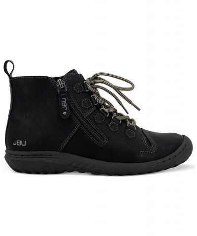 Women's Della Lace-Up Zip High-Top Sneakers Black $23.68 Shoes