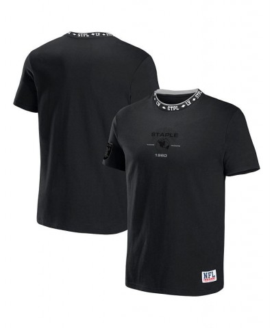 Men's NFL X Staple Black Las Vegas Raiders Embroidered Fundementals Globe Short Sleeve T-shirt $18.00 T-Shirts