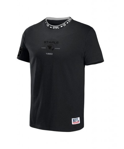 Men's NFL X Staple Black Las Vegas Raiders Embroidered Fundementals Globe Short Sleeve T-shirt $18.00 T-Shirts