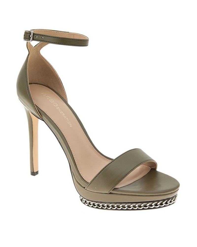 Women's Noelli Chain Detailed Platform Sandal Green $48.79 Shoes