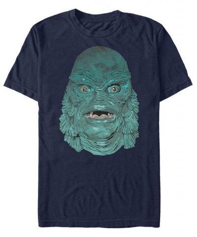 Universal Monsters Men's Creature From the Black Lagoon Big Face Short Sleeve T-Shirt Blue $14.70 T-Shirts