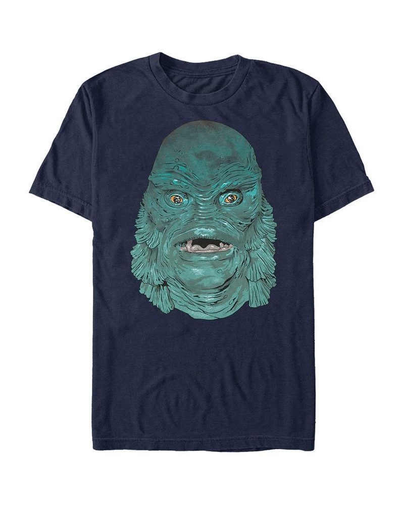 Universal Monsters Men's Creature From the Black Lagoon Big Face Short Sleeve T-Shirt Blue $14.70 T-Shirts